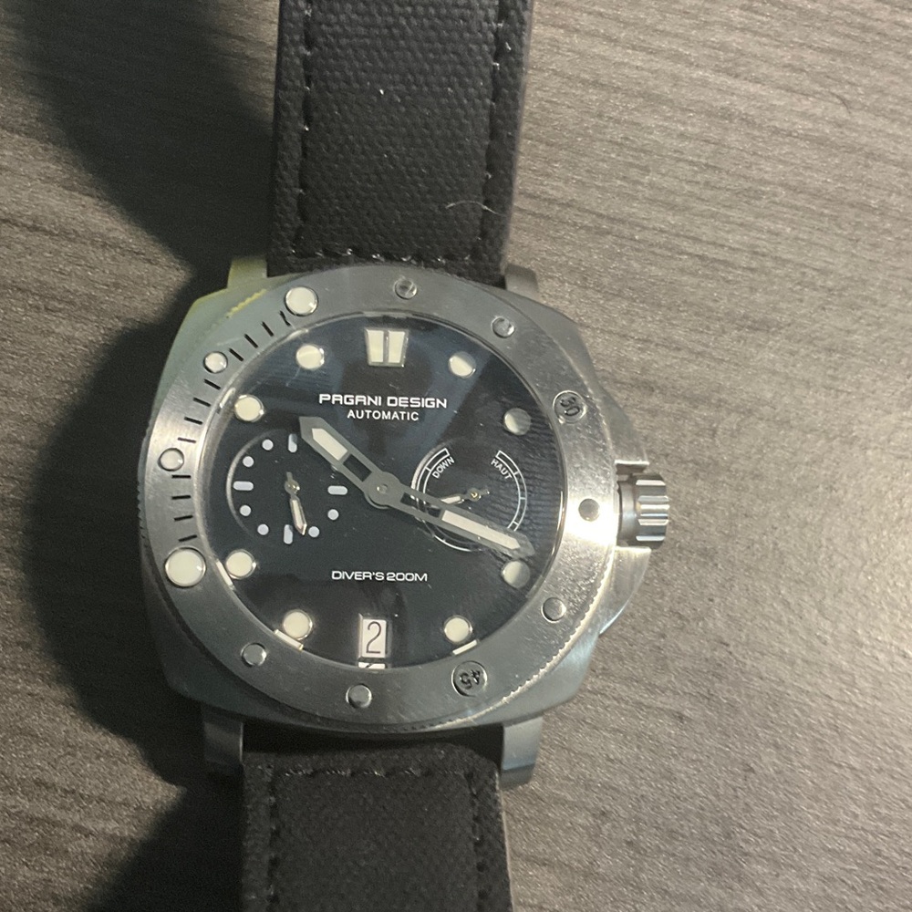Pagani Design Black and Silver Men's Watch